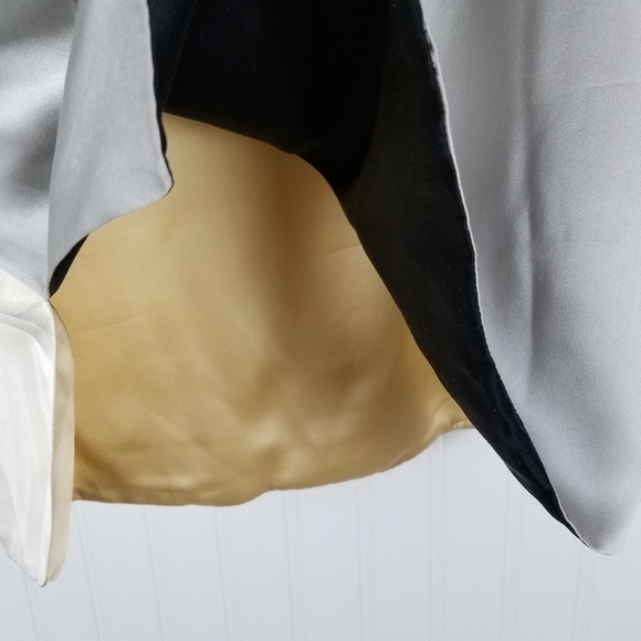 Nicole Summers Womens L Silk Reversible Sleeveless Top Gold Cream Silver Black - Picture 11 of 12